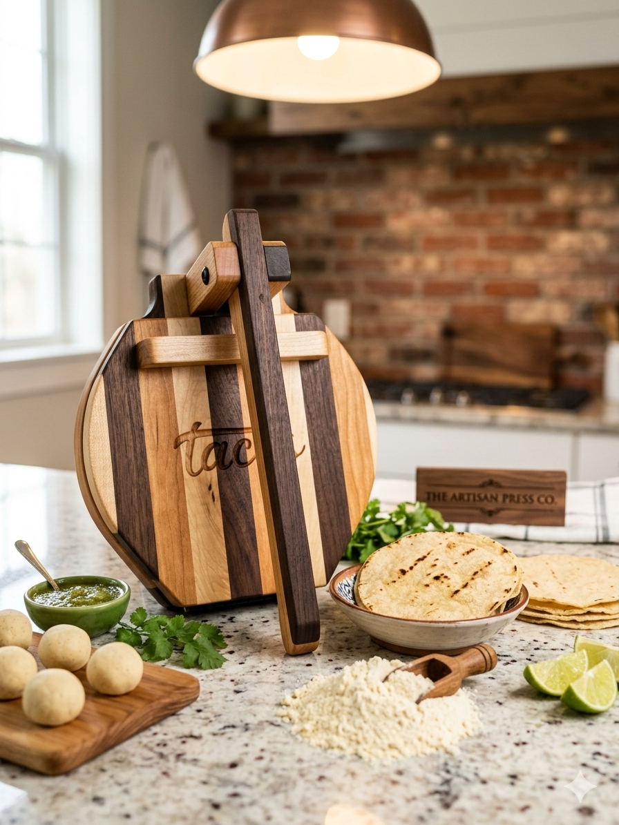 Corn Tortilla Press | Walnut, Maple & Cherry